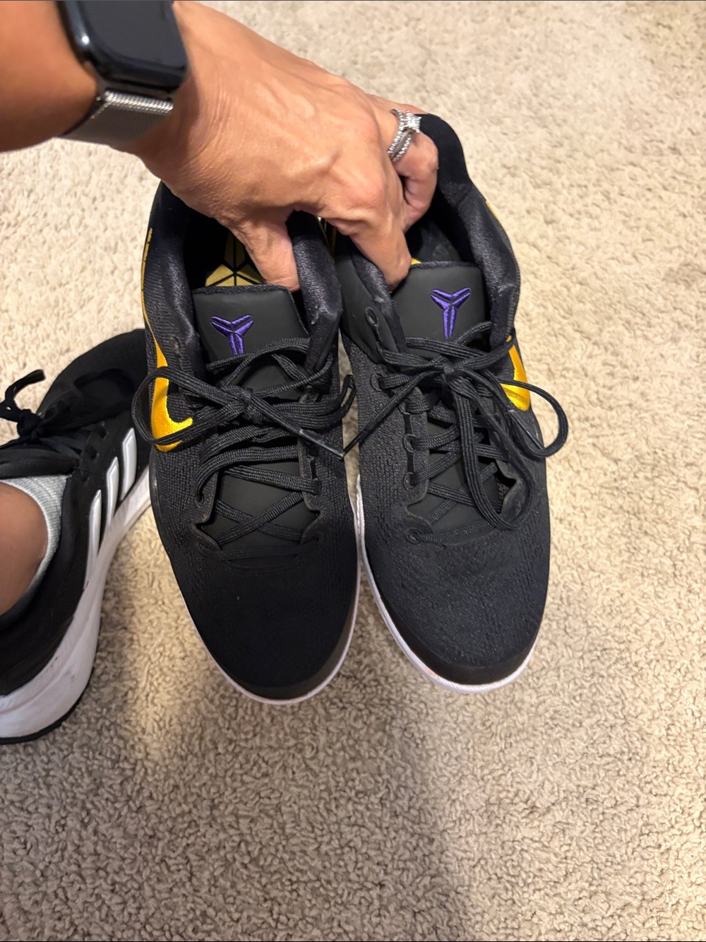 Nike Black Sneakers with Yellow and Purple Accents
